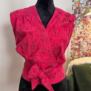 Women's Red Sleeveless Top